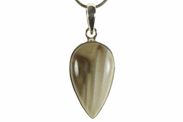 Striped Flint Pendant (Necklace) - Sterling Silver #369870